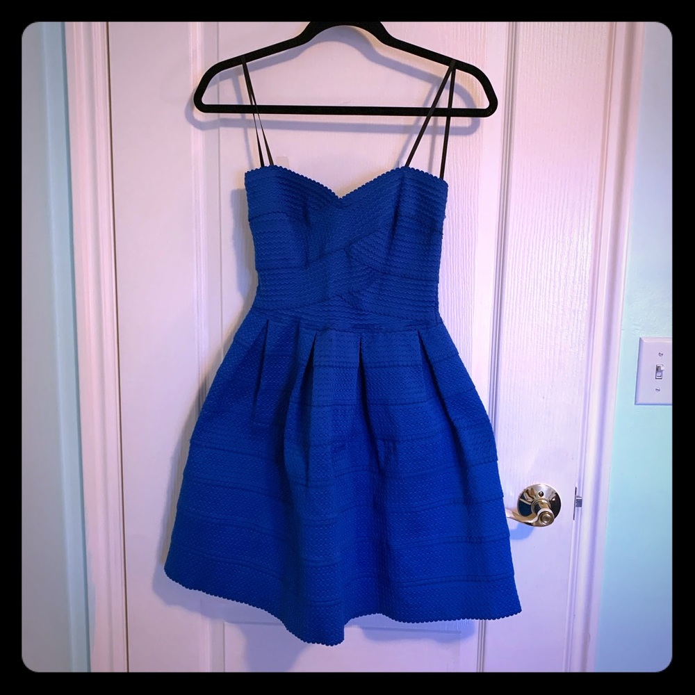 Strapless Sweetheart Blue Bandage Dress